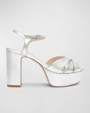 Keefa Metallic Leather Platform Sandals