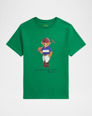 Boy's Polo Bear Cotton Jersey T-Shirt, Size S-XL