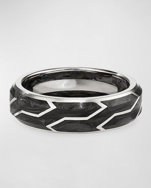 Men's Forged Carbon Band Ring in 18K Gold, 8.5mm
