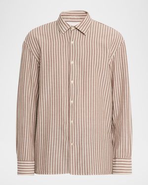Men's Cotton Stripe Classic-Fit Button-Down Shirt