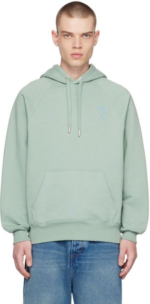 AMI Paris SSENSE Exclusive Green Ami de Cœur Hoodie