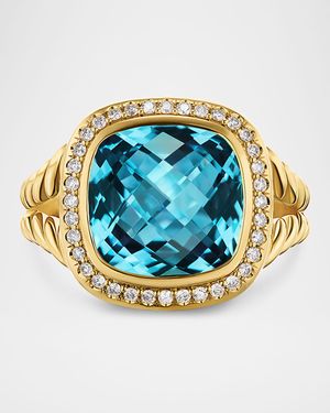 Albion Ring with Gemstones and Diamonds in 18K Gold, 11mm