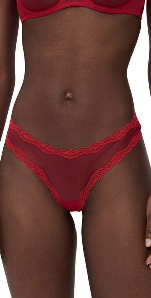 Fleur du Mal Sheer Tulle Thong Rouge 4