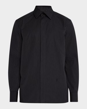 Men's Striped Poplin Dress Shirt