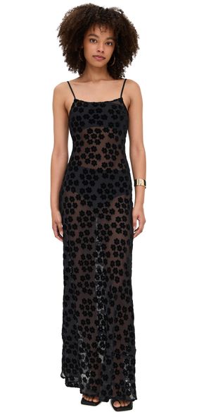 VRG GRL Iris Bias Cut Maxi Dress Black XL