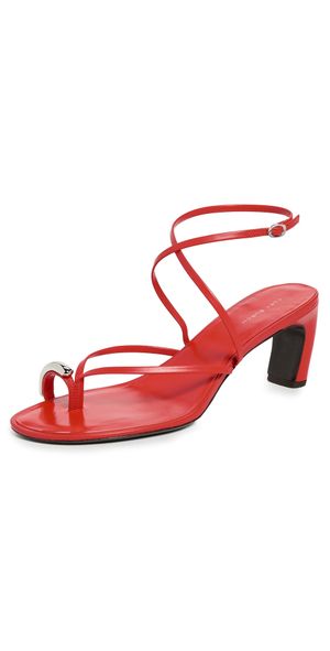 Tory Burch Pierced Strappy Heel Sandals 65mm Blazing Red/Silver 11