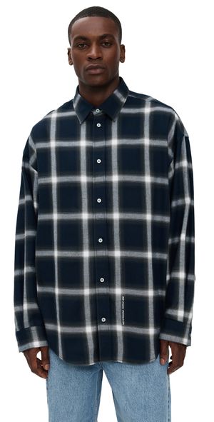 Acne Studios Setar Flannel Shadow Check Shirt Navy Multi 50