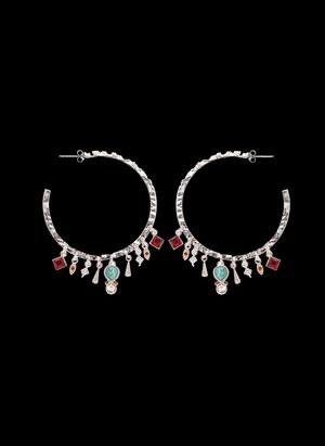 Hipanema - Boucles d'oreilles pendantes pour oreilles percées avec perles - Taille Unique - Argent
