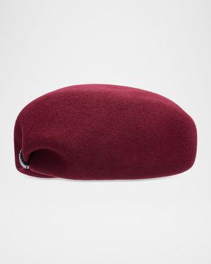 Embellished Wool Felt Beret