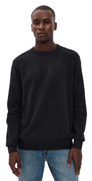 Faherty Jackson Crew Sweater Wolf Black Heather M