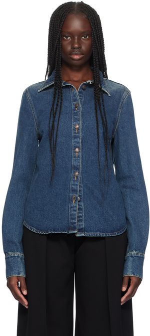 Magda Butrym Chemise ajustée 05 bleu marine en denim