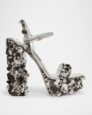 Keira Metallic Sequin Platform Sandals