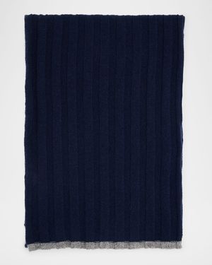 Men's Cashmere Ribbed Scarf