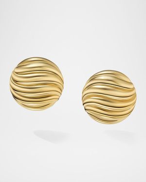 Sculpted Cable Stud Earrings in 18K Gold, 14mm