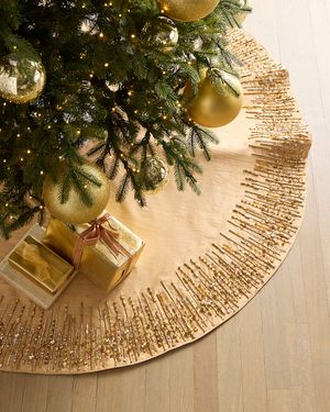 Gold Beaded 54" Tree Skirt