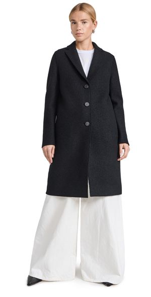 Harris Wharf London Overcoat Boiled Wool Black 48
