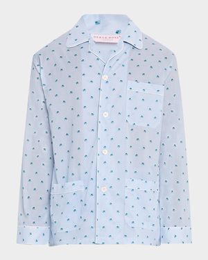 Men's Ledbury Striped Elephant-Print Pajama Set