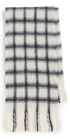 Hat Attack Warm Window Plaid Scarf Black One Size