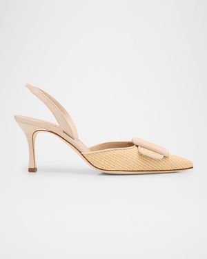 Maysli Woven Buckle Slingback Pumps