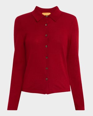 Elle Cashmere Button-Front Shirt