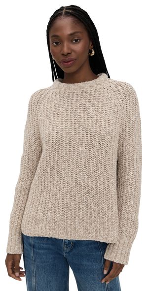 La Ligne Ribbed Aran Sweater Tan / Cream XL