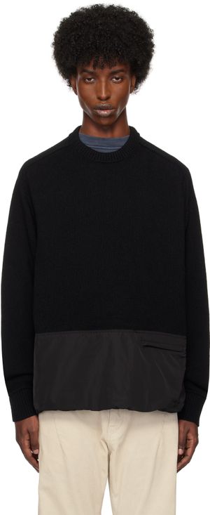 UNDERCOVER Black Paneled Knit Sweater
