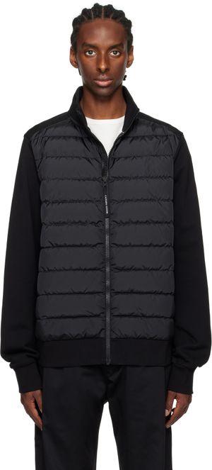 Canada Goose Blouson noir en HyBridge rembourré en duvet à glissière - Huron