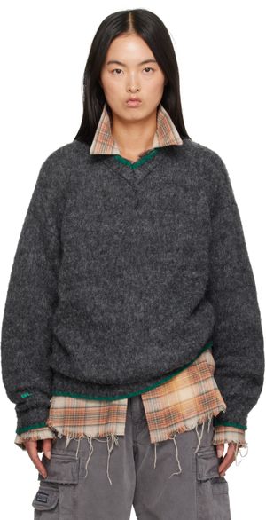 ERL Gray Pilling Overwashed Sweater
