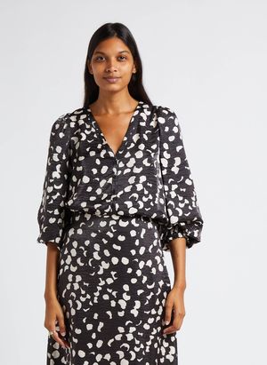 Object - Chemise droite encolure v imprimée - Taille 40 - Noir