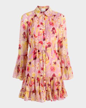 Lyra Floral Long-Sleeve Mini Dress