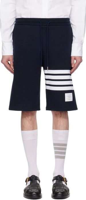Thom Browne Navy Classic Loopback 4-Bar Shorts