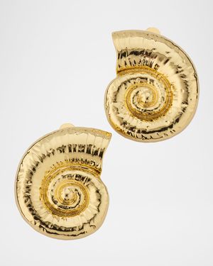 Golden Shell Clip-On Earrings