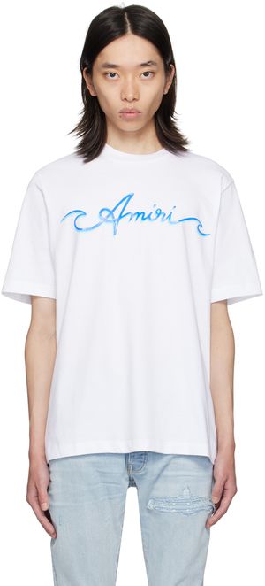 AMIRI T-shirt blanc à logo modifié imprimé