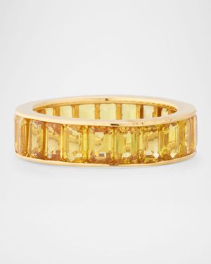 18K Yellow Gold Eternity Band with Yellow Sapphires, Size 7