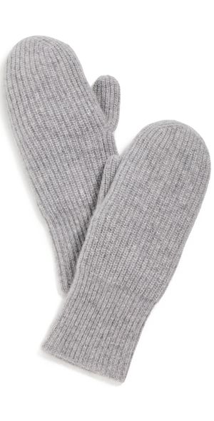 White & Warren Cashmere Ribbed Mittens Sangria One Size