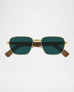 Men's CT0538SM Metal Rectangle Sunglasses
