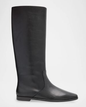 Tilly Flat Leather Knee-High Riding Boots