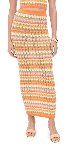 Ronny Kobo Wilkins Knit Skirt Rainbow Multi S