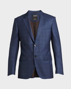 Men's Centoventimila Tonal Plaid Wool Suit