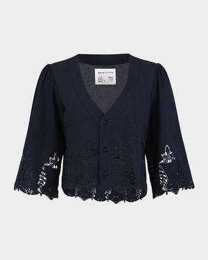 The Lady Lace-Trim Buttoned Shirt