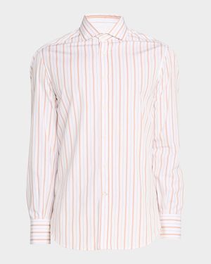 Men's Multi-Stripe Cotton Slim-Fit Button-Down Shirt