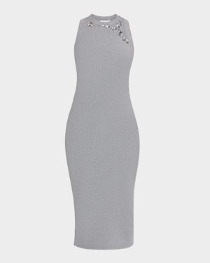 Crystal Distressed Sleeveless Midi Tank Dress