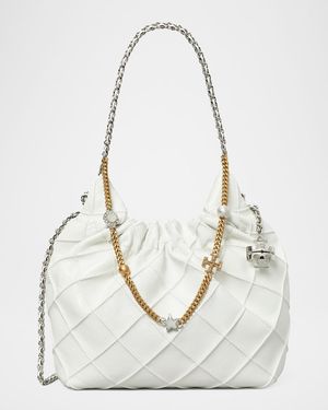 Fleming Mini Quilted Leather Hobo Bag
