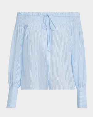 Robin Striped Off-Shoulder Boxy Blouse