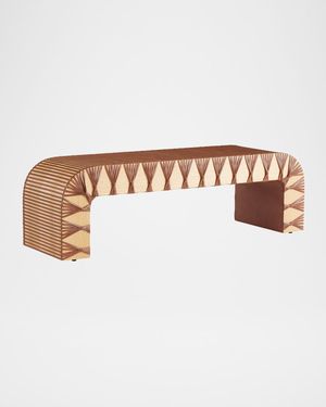 Hutchins Braided Leather Bench, 60"