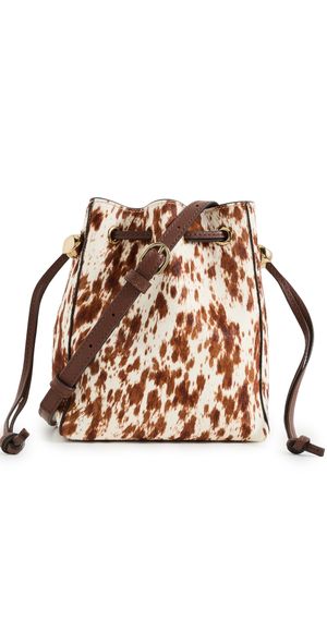 Madewell The Drawstring Crossbody Bucket Bag In Cowhide Leather Soft Mahogany Multi One Size