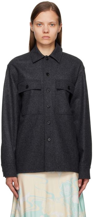 Jil Sander Gray Vented Shirt