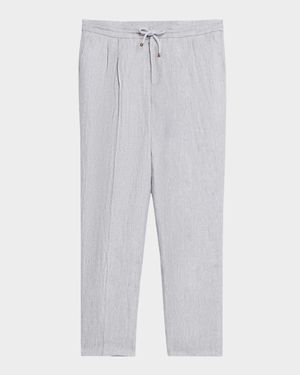 Men's Linen Chevron Drawstring Pants