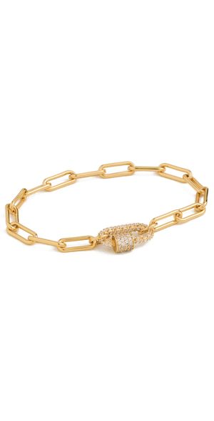 Madewell Pave Carabiner Paperclip Chain Bracelet Clear One Size