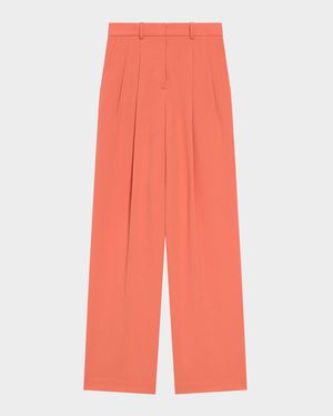Crepe Double Pleated Pants
